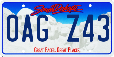 SD license plate 0AGZ43