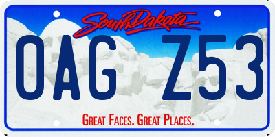 SD license plate 0AGZ53