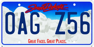 SD license plate 0AGZ56