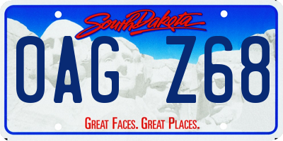 SD license plate 0AGZ68