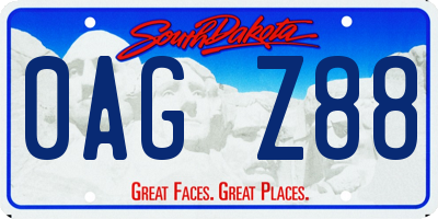 SD license plate 0AGZ88