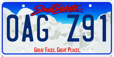 SD license plate 0AGZ91