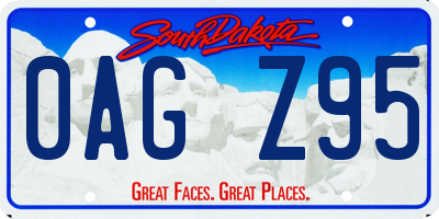 SD license plate 0AGZ95