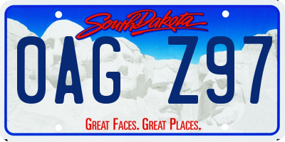 SD license plate 0AGZ97
