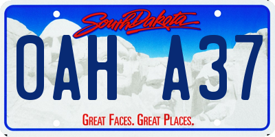 SD license plate 0AHA37