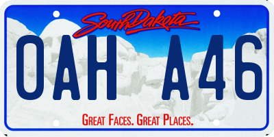 SD license plate 0AHA46