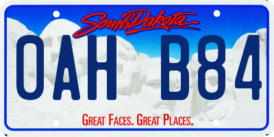 SD license plate 0AHB84