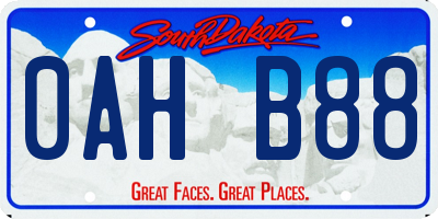 SD license plate 0AHB88