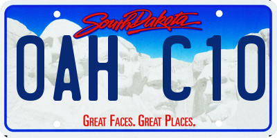 SD license plate 0AHC10