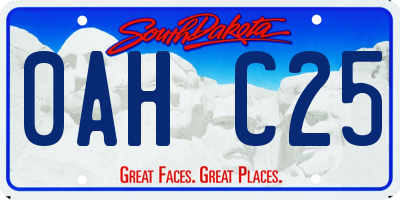 SD license plate 0AHC25