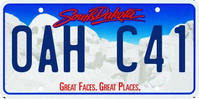 SD license plate 0AHC41