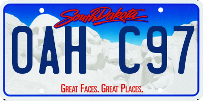 SD license plate 0AHC97