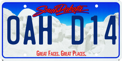 SD license plate 0AHD14