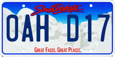 SD license plate 0AHD17