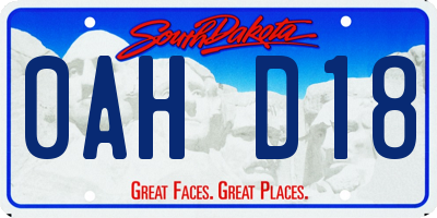 SD license plate 0AHD18