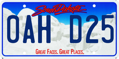 SD license plate 0AHD25