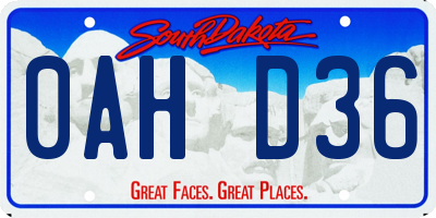 SD license plate 0AHD36