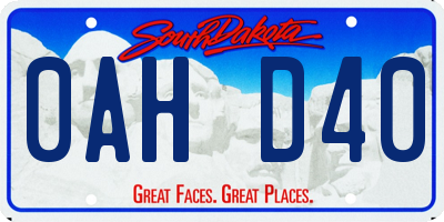 SD license plate 0AHD40