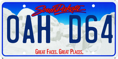 SD license plate 0AHD64