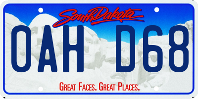 SD license plate 0AHD68