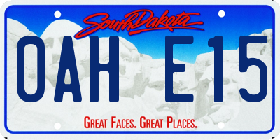 SD license plate 0AHE15