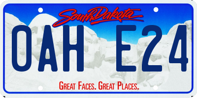 SD license plate 0AHE24