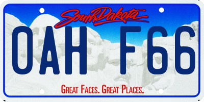 SD license plate 0AHF66