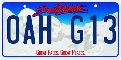 SD license plate 0AHG13
