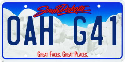 SD license plate 0AHG41