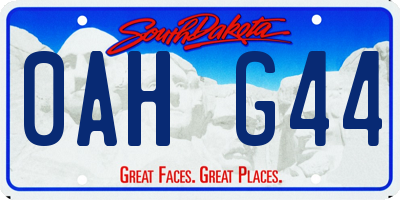 SD license plate 0AHG44