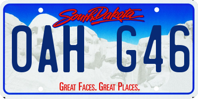 SD license plate 0AHG46