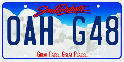 SD license plate 0AHG48