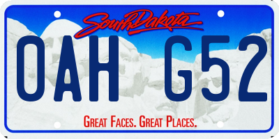 SD license plate 0AHG52