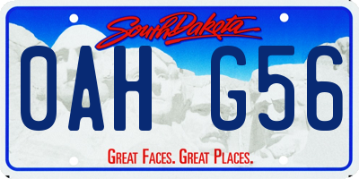 SD license plate 0AHG56