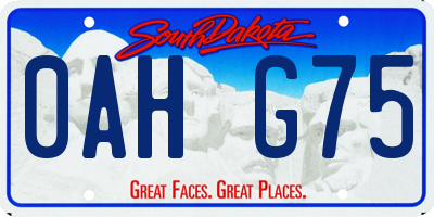 SD license plate 0AHG75