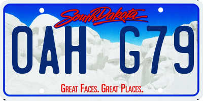 SD license plate 0AHG79