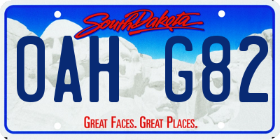 SD license plate 0AHG82