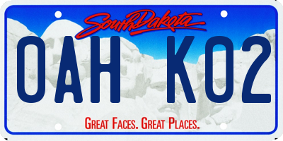 SD license plate 0AHK02
