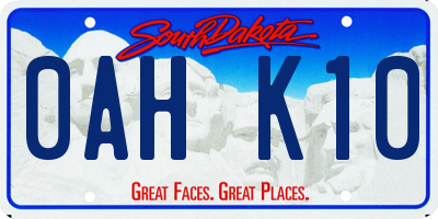 SD license plate 0AHK10