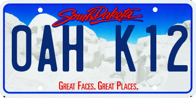 SD license plate 0AHK12