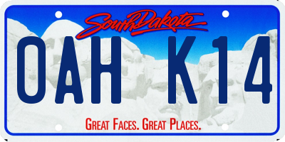 SD license plate 0AHK14