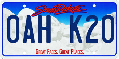 SD license plate 0AHK20