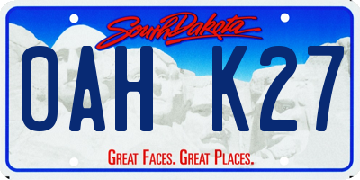 SD license plate 0AHK27