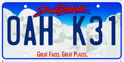 SD license plate 0AHK31