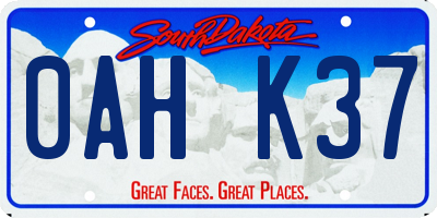 SD license plate 0AHK37