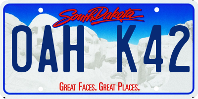 SD license plate 0AHK42