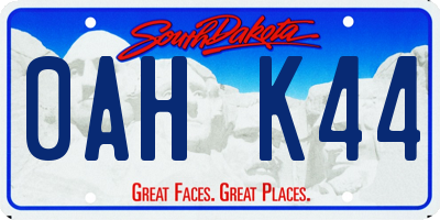 SD license plate 0AHK44