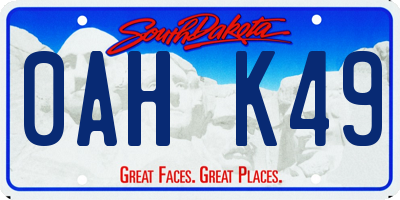 SD license plate 0AHK49