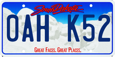 SD license plate 0AHK52