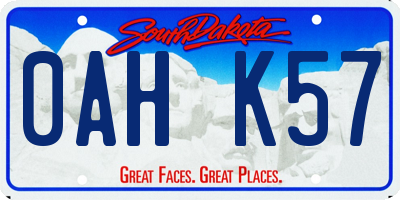 SD license plate 0AHK57